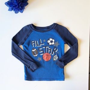 FADED GLORY 3T BLUE “ALL STAR” LONG SLEEVE SHIRT